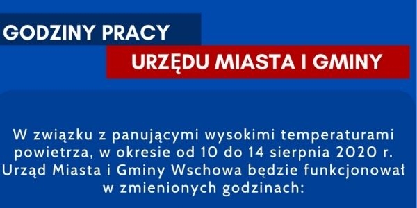 Godziny funkcjonowania urzędu w dniach 10-14 sierpnia