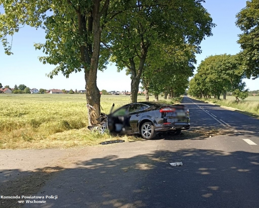 Tragiczny wypadek na trasie Konradowo - Stare Drzewce. Kierowca Forda nie przeżył