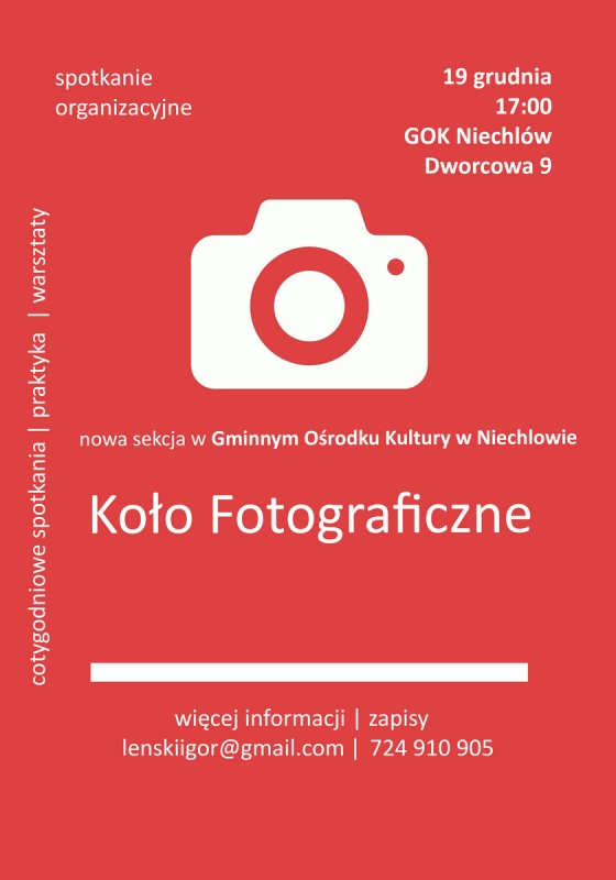 Ruszają zajęcia fotograficzne w Niechlowie