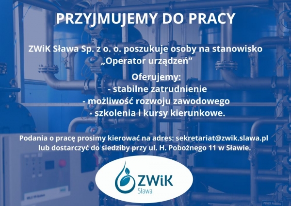 Oferta pracy w ZWiK Sława