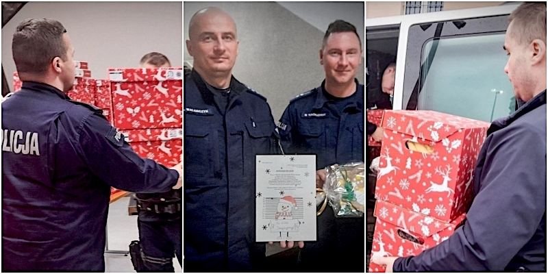 Świąteczne paczki od wschowskich policjantów trafiły do Domów Dziecka