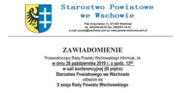 X sesja Rady Powiatu Wschowskiego