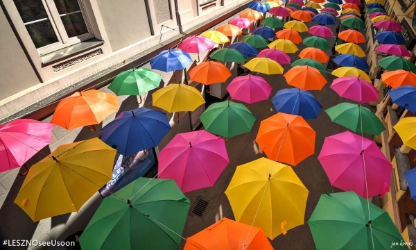 Na ulicy Brackiej pojawiły się kolorowe parasolki 