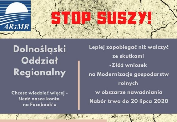 ARiMR: Zabezpiecz gospodarstwo przed suszą,